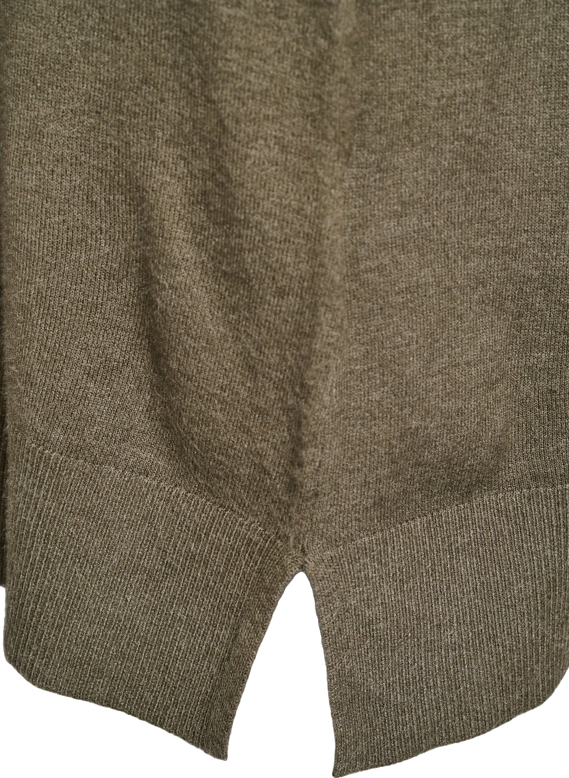 Zizzi Kr&oacute;tka dzianinowa sukienka z raglanowymi rekawami i srodkowym szwem, Zielony, Packshot image number 3