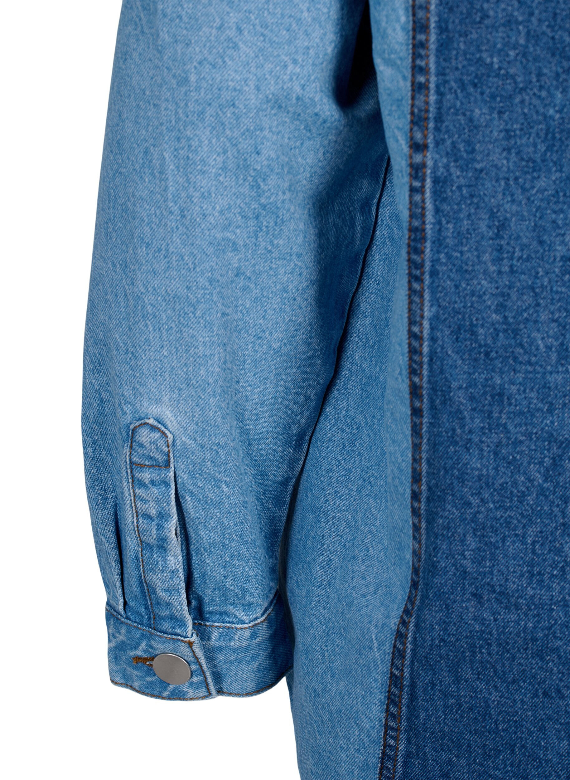 Zizzi Kolorowa kurtka jeansowa, Light Blue Denim, Packshot image number 4