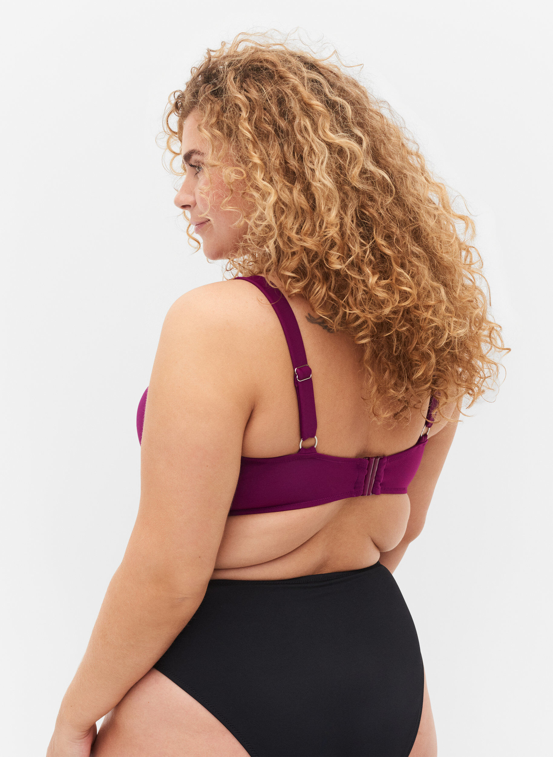 Zizzi Bikini top with underwire, Dark Purple, Model image number 1