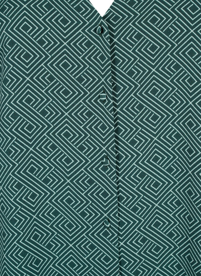 Bluzka koszulowa z dekoltem w serek i nadrukiem, Scarab Graphic AOP, Packshot image number 2