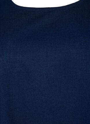 Bluzka z krótkim rekawem z mieszanki bawelny z lnem, Navy Blazer, Packshot image number 2
