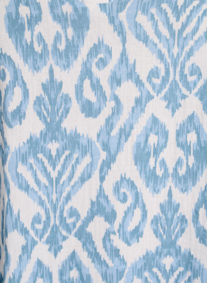 Kr&oacute;tka sukienka o linii A z bawelnianego muslinu, Biały, Packshot image number 3