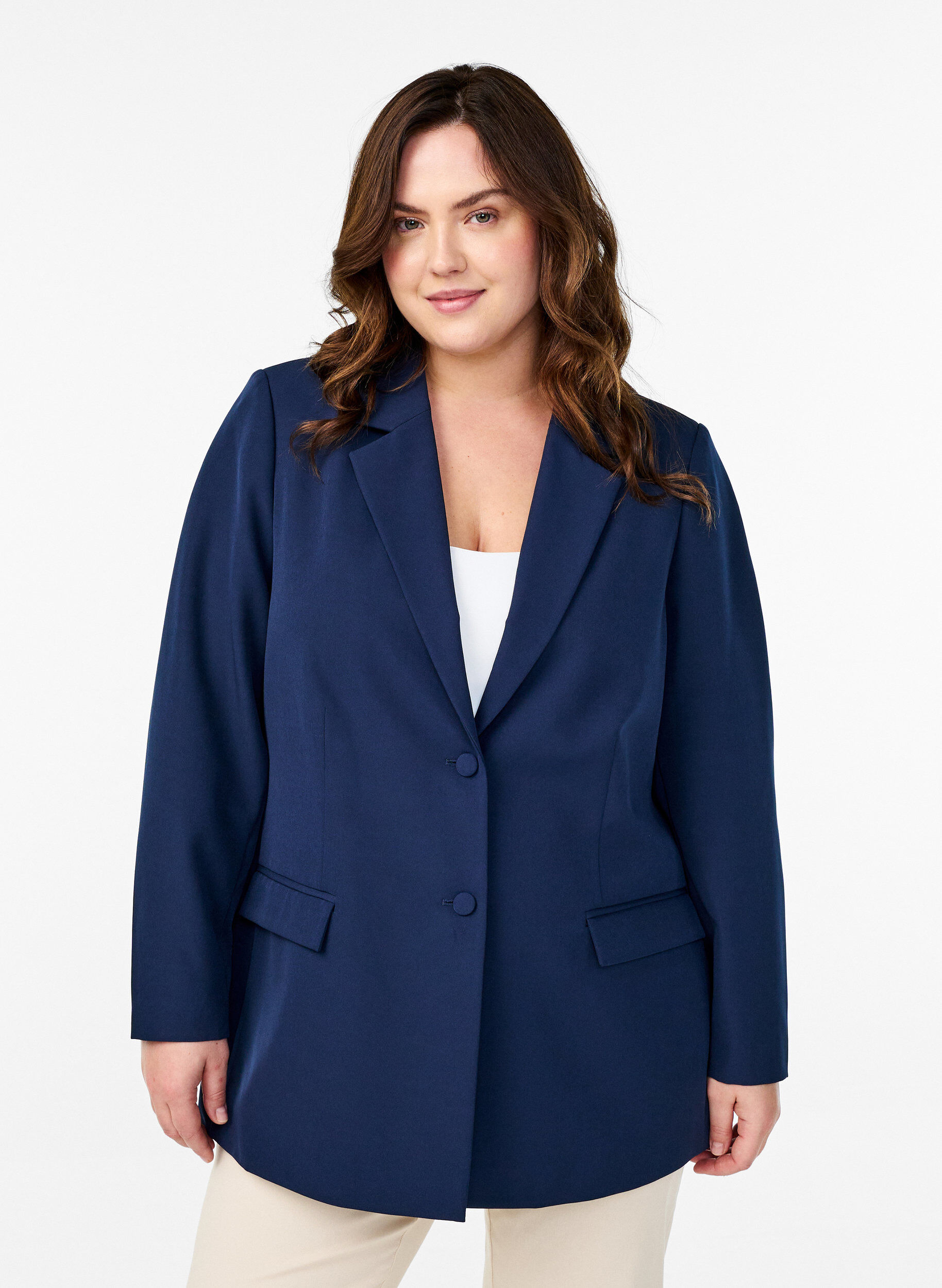 ZizziKlasyczny blezer zapinany na guziki, Niebieskie, Model image number 0