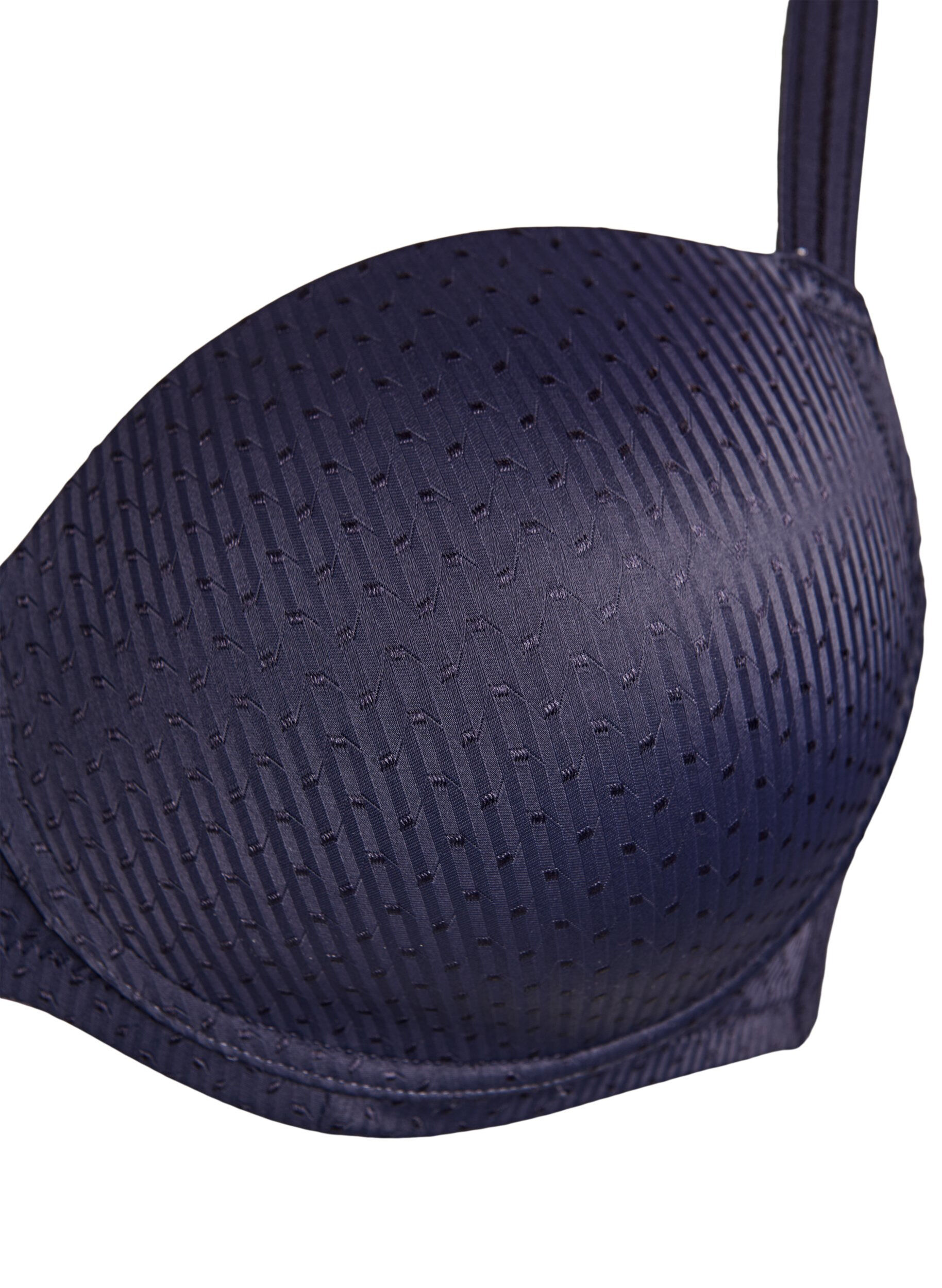 Zizzi Ksztaltowany biustonosz z fiszbinami i wzorem, Niebieskie, Packshot image number 2