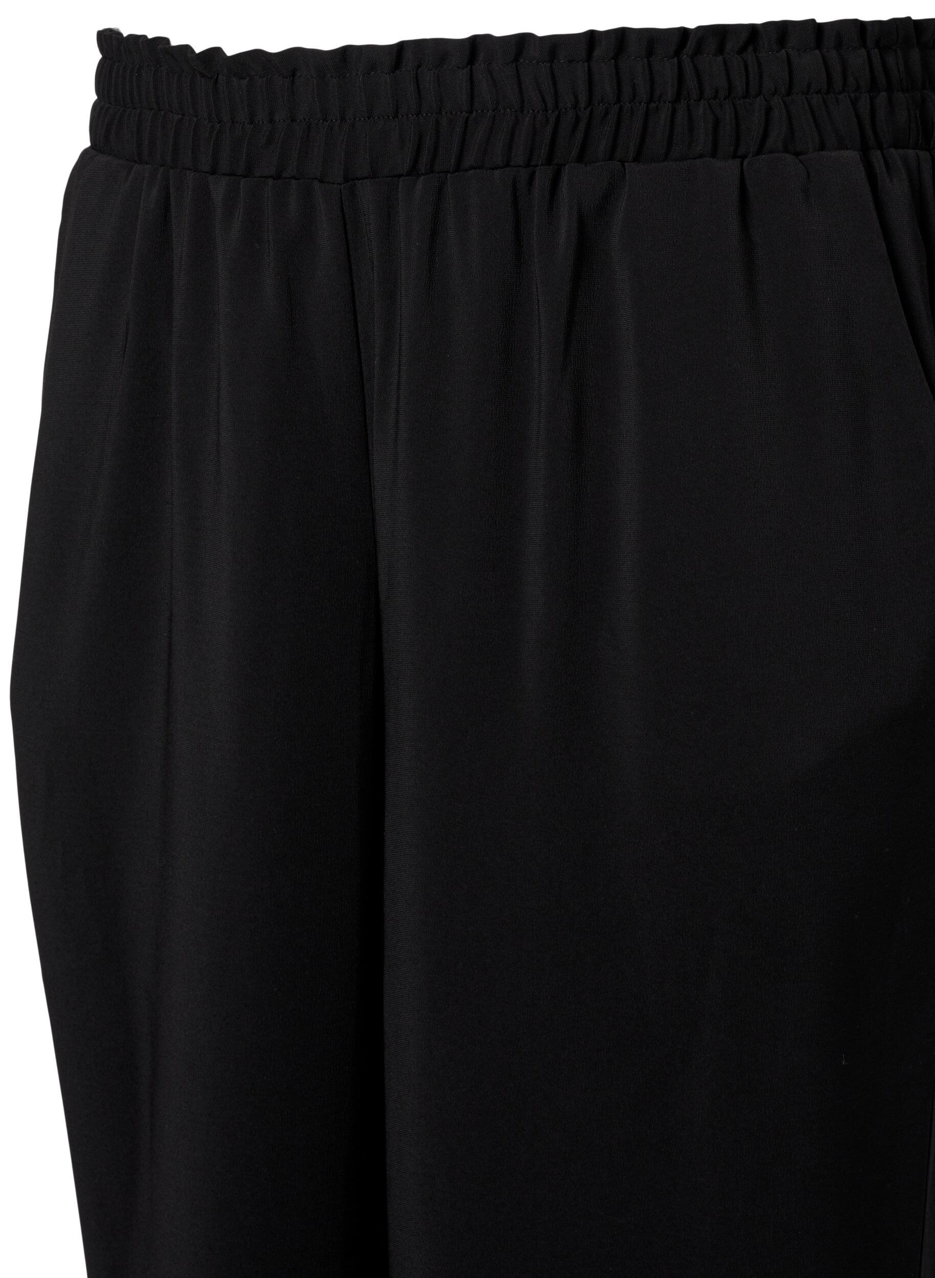 Zizzi Flared trousers with pockets, Black, Packshot image number 2