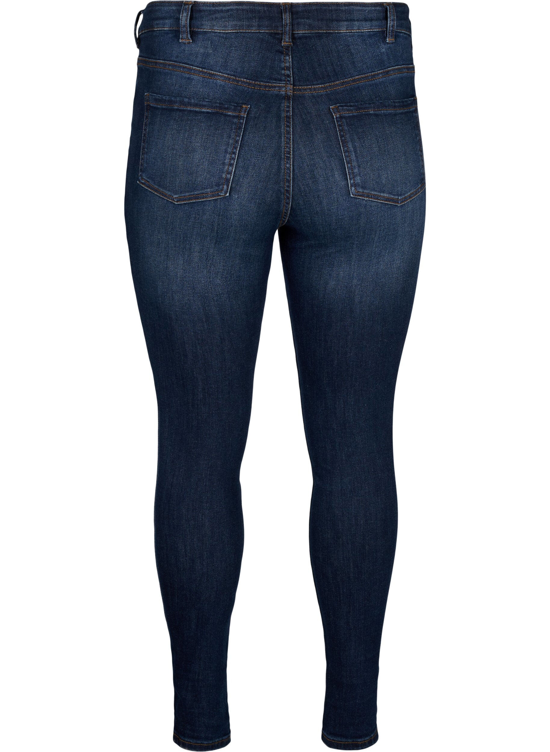 Zizzi Super slim jeans with high waist, Dark Blue, Packshot image number 1