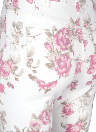 Bardzo waskie jeansy Amy z kwiatowym nadrukiem, White R.AOP, Packshot image number 3
