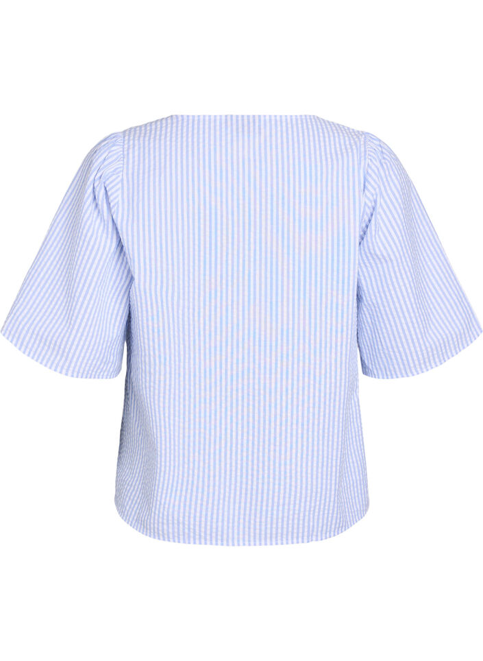 FLASH - Bluzka w paski z kokardkami, Niebieskie, Packshot image number 1