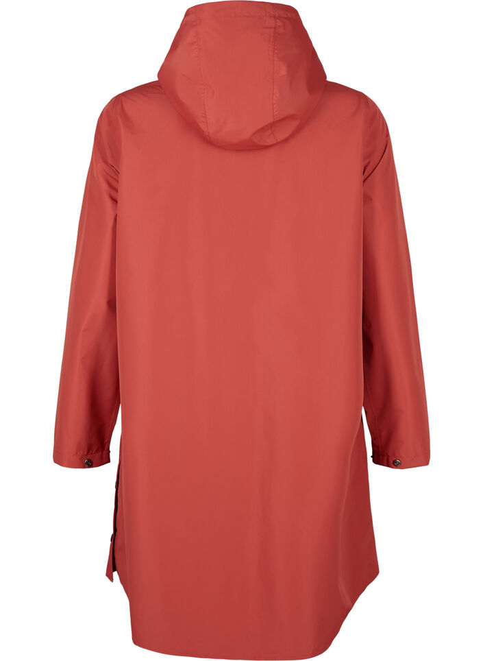 Kurtka przeciwdeszczowa z kieszeniami i kapturem, Czerwony, Packshot image number 1