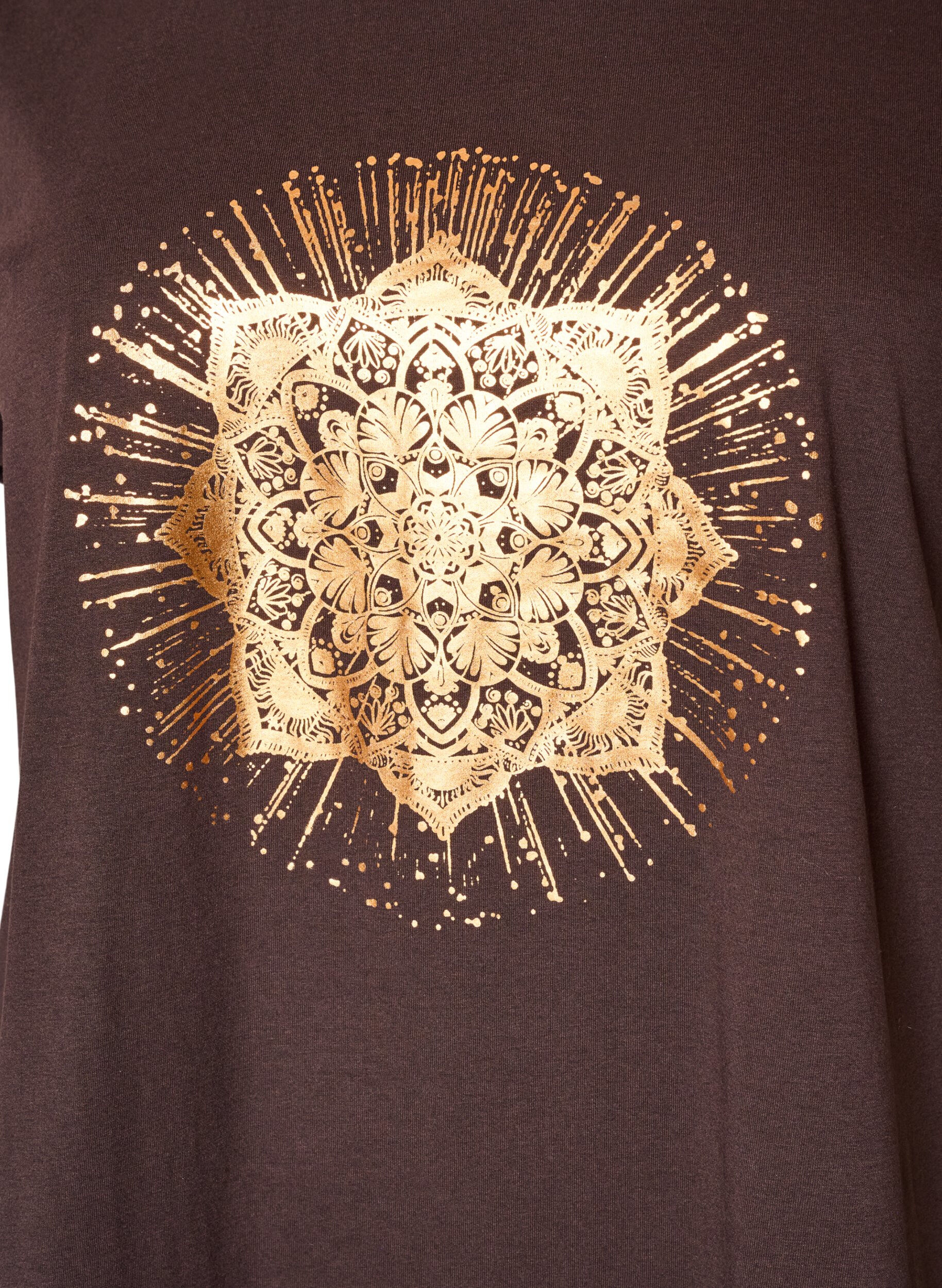 ZizziT-shirt z ozdobnym nadrukiem z przodu, Brązowy, Packshot image number 2