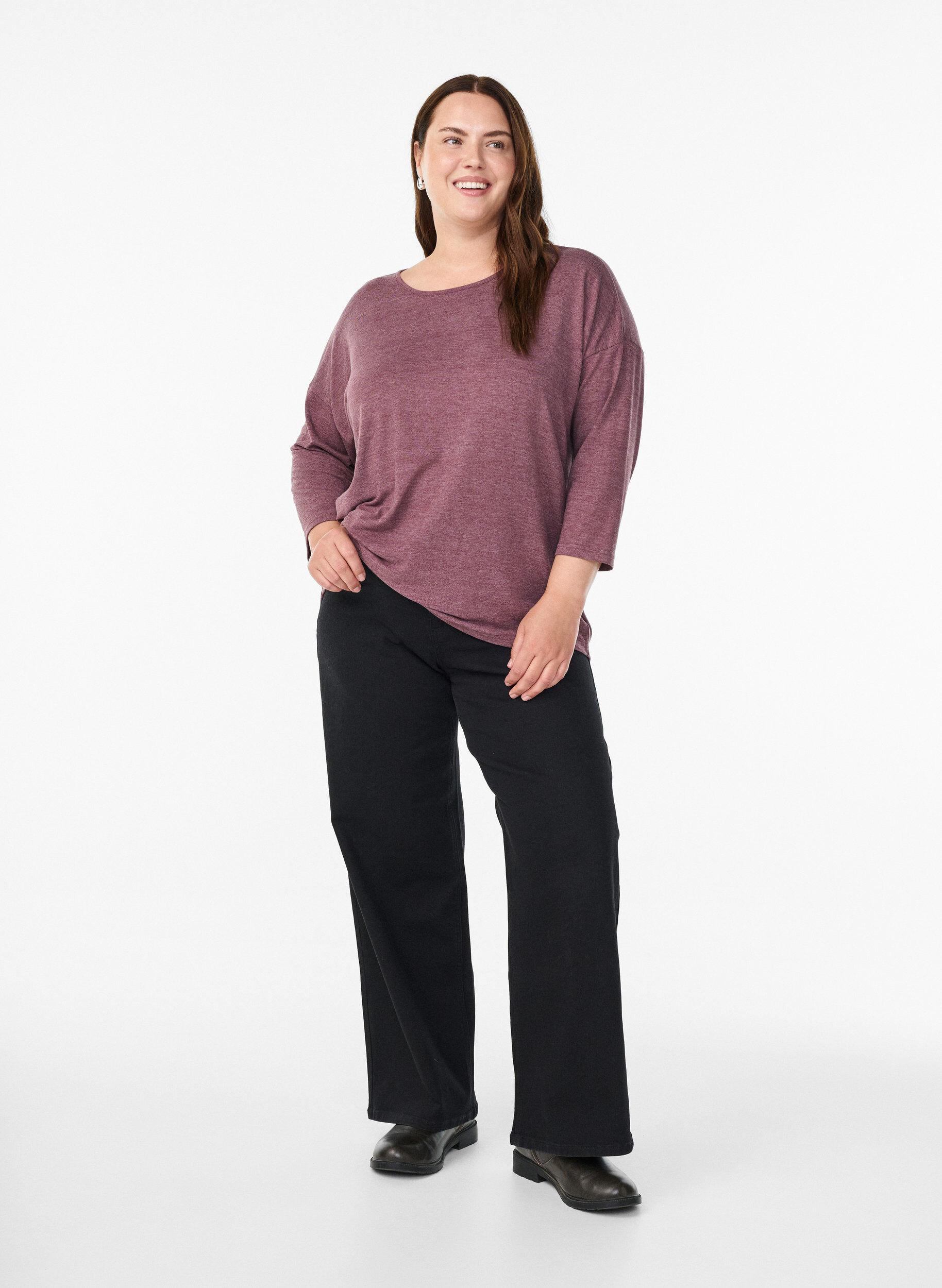 Zizzi Flash &ndash; bluzka dresowa z rekawami 3/4, Czerwony, Model image number 1