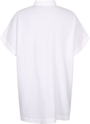 Dluga koszula z wiskozy z krótkimi rekawami, Bright White, Packshot image number 1