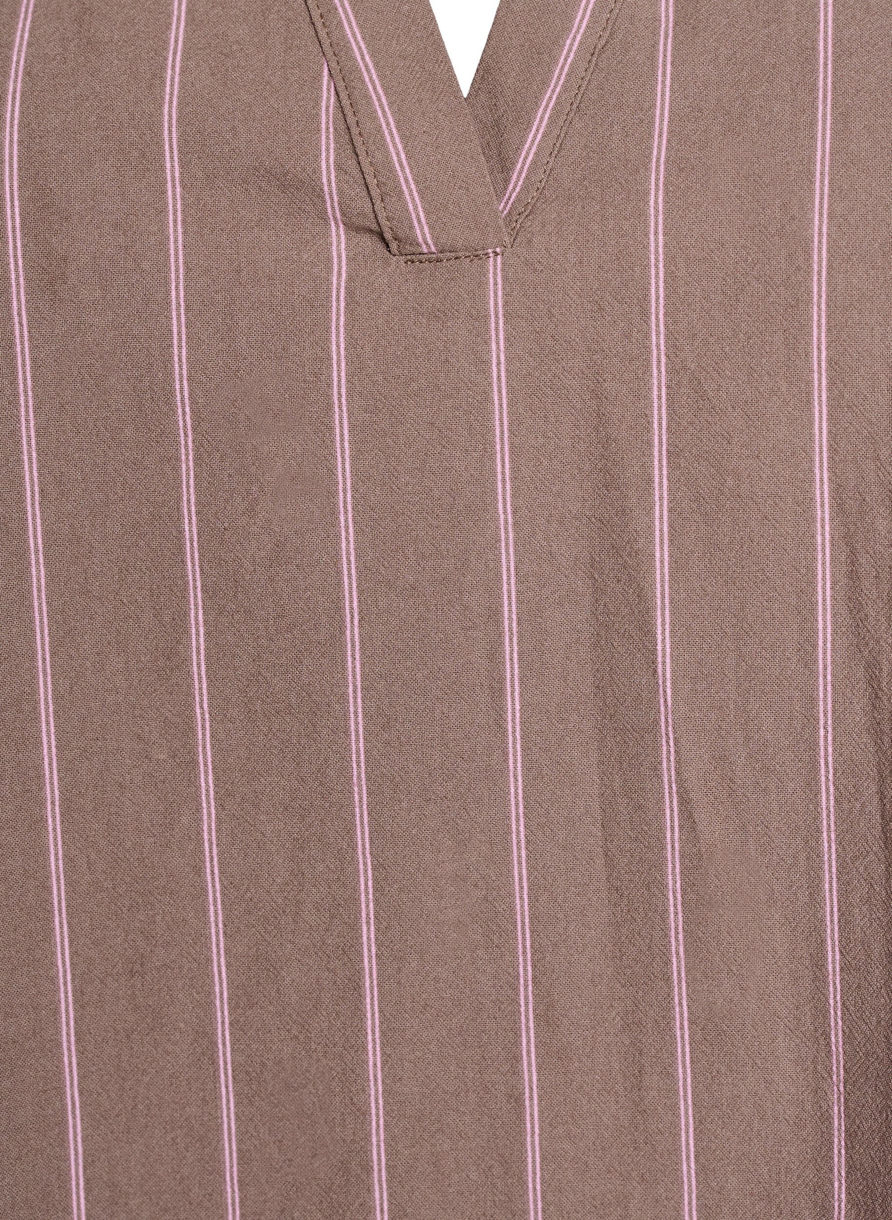 Zizzi Tunika z dekoltem w szpic i marszczeniami, Brązowy, Packshot image number 2