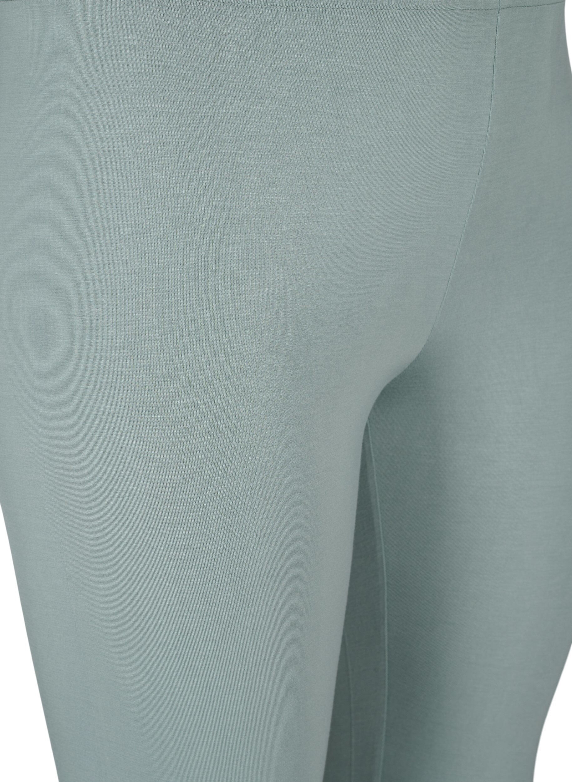 Zizzi Legginsy 3/4 typu basic z wiskozy, Zielony, Packshot image number 2