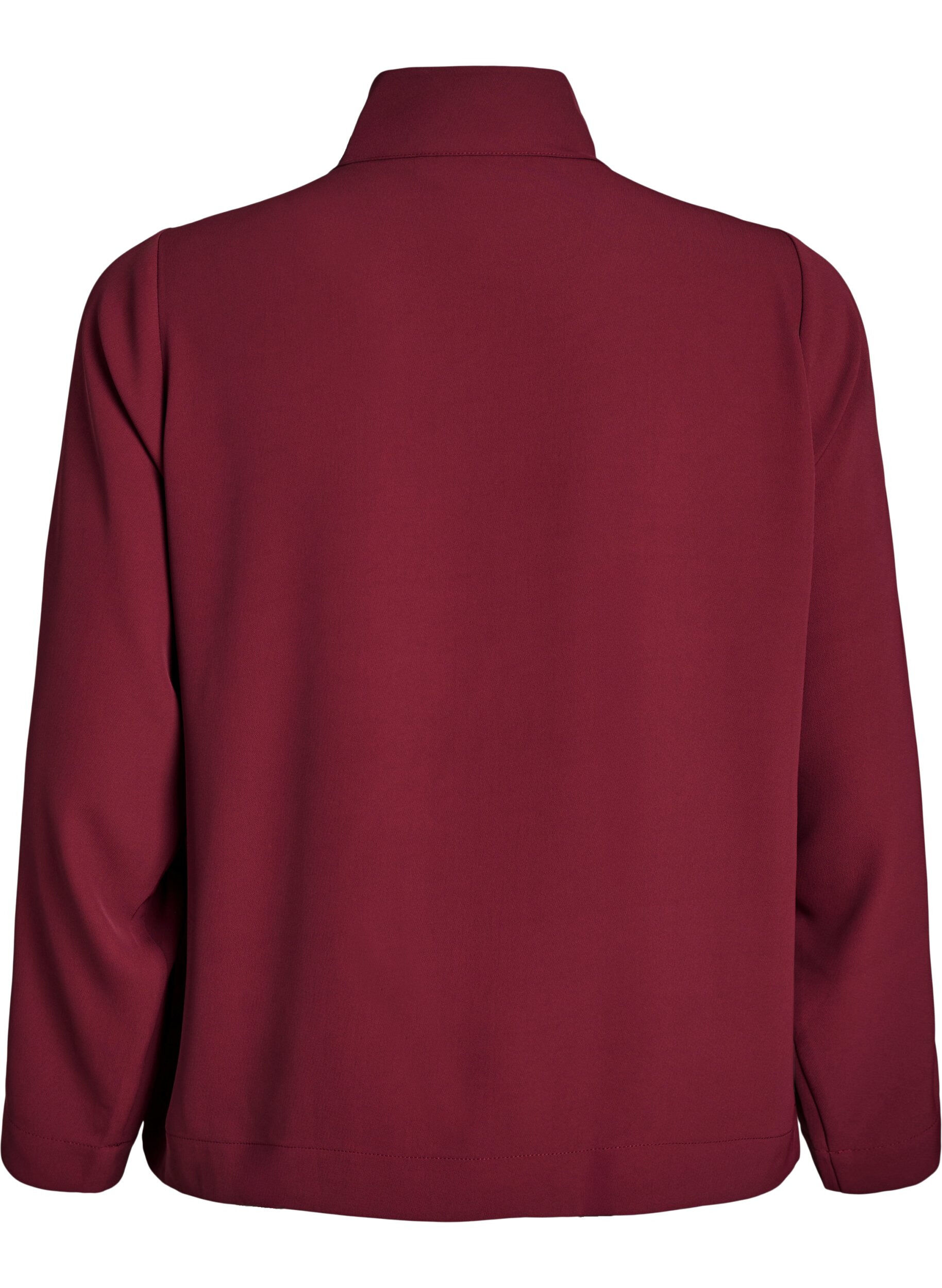 Zizzi Kurtka dresowa ze sportowymi detalami i zamkiem blyskawicznym, Ciemnobordowy, Packshot image number 1