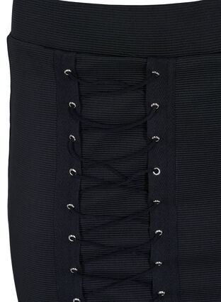 Dopasowana spódnica ze sznurkiem, Black, Packshot image number 2