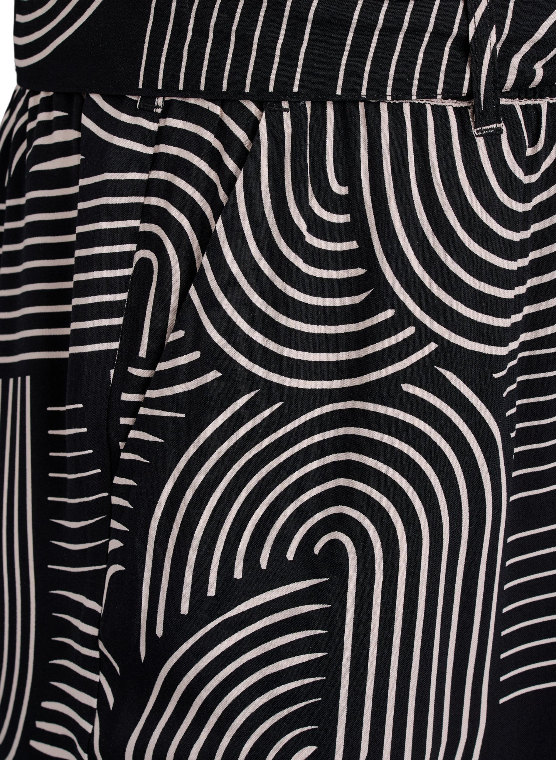 ZizziWiskozowe spodnie z wysokim stanem, Czarne, Packshot image number 2