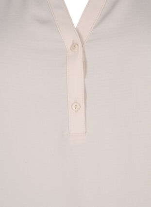 Bluzka z dlugim rekawem i dekoltem w serek, Warm Off-white, Packshot image number 2