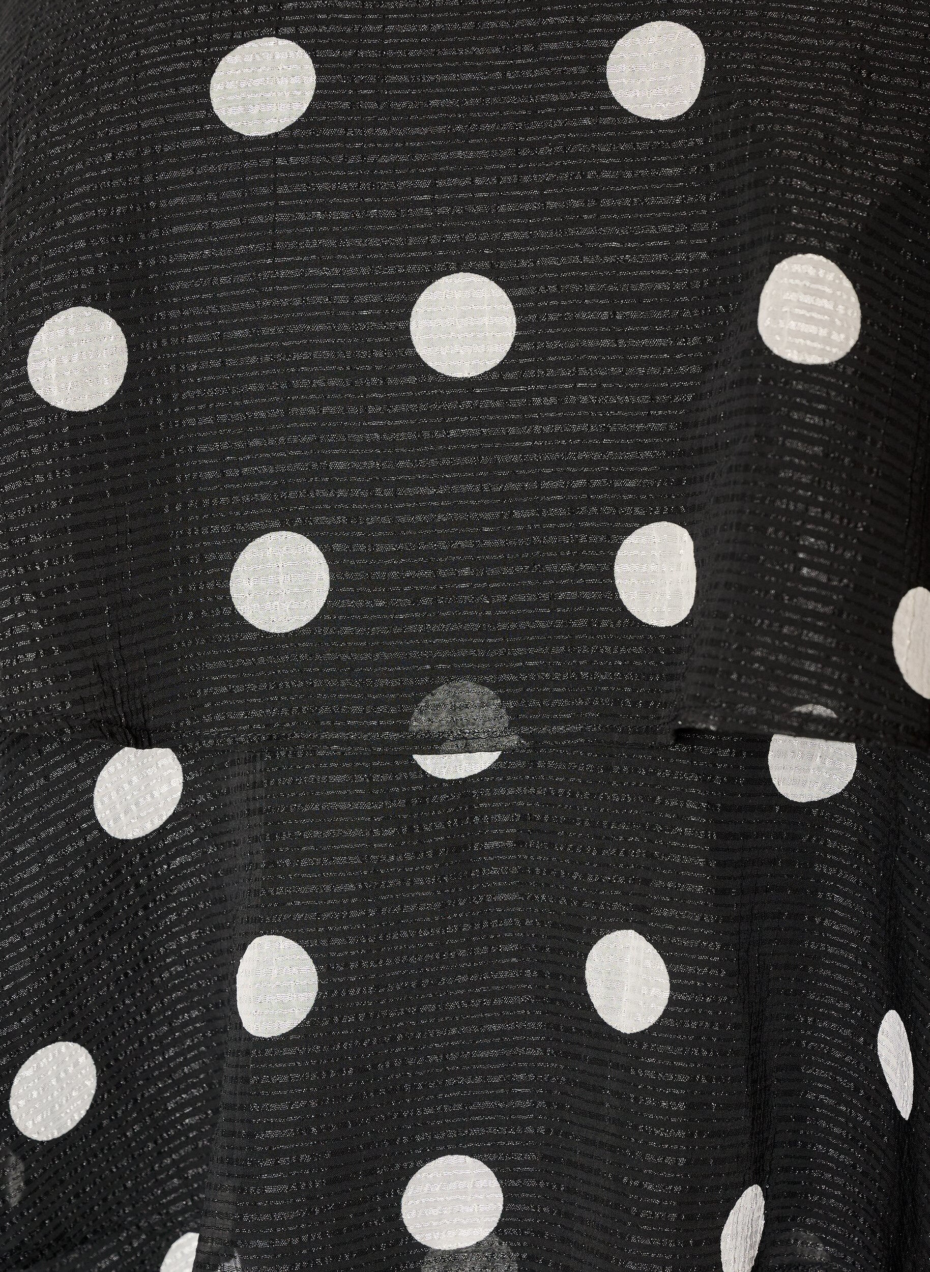 ZizziBluzka warstwowa z falbankami i ramiaczkami typu spaghetti, Czarne, Packshot image number 2