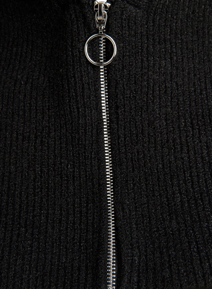 Czapka balaklava z prazkowanego materialu, Czarne, Packshot image number 2