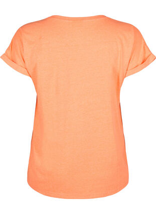 Bawelniant T-shirt w neonowym kolorze, Neon Coral, Packshot image number 1