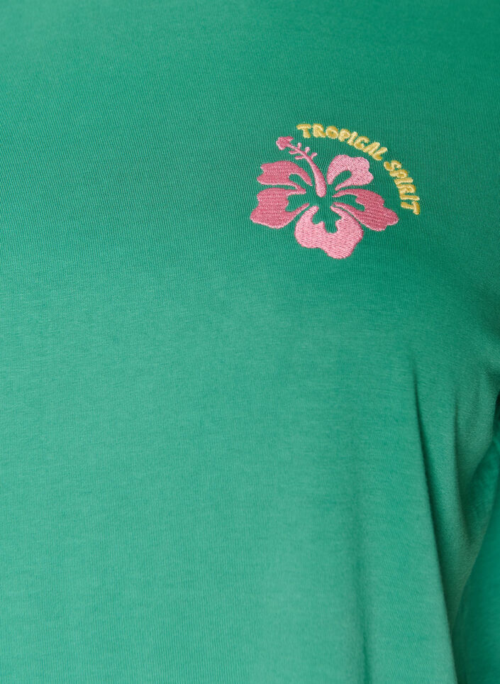 Koszulka z bawelny organicznej z nadrukiem na plecach, Zielony, Packshot image number 2