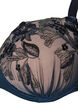 Modelowany biustonosz z kwiatowym haftem i drapowanymi detalami, Niebieskie, Packshot image number 2
