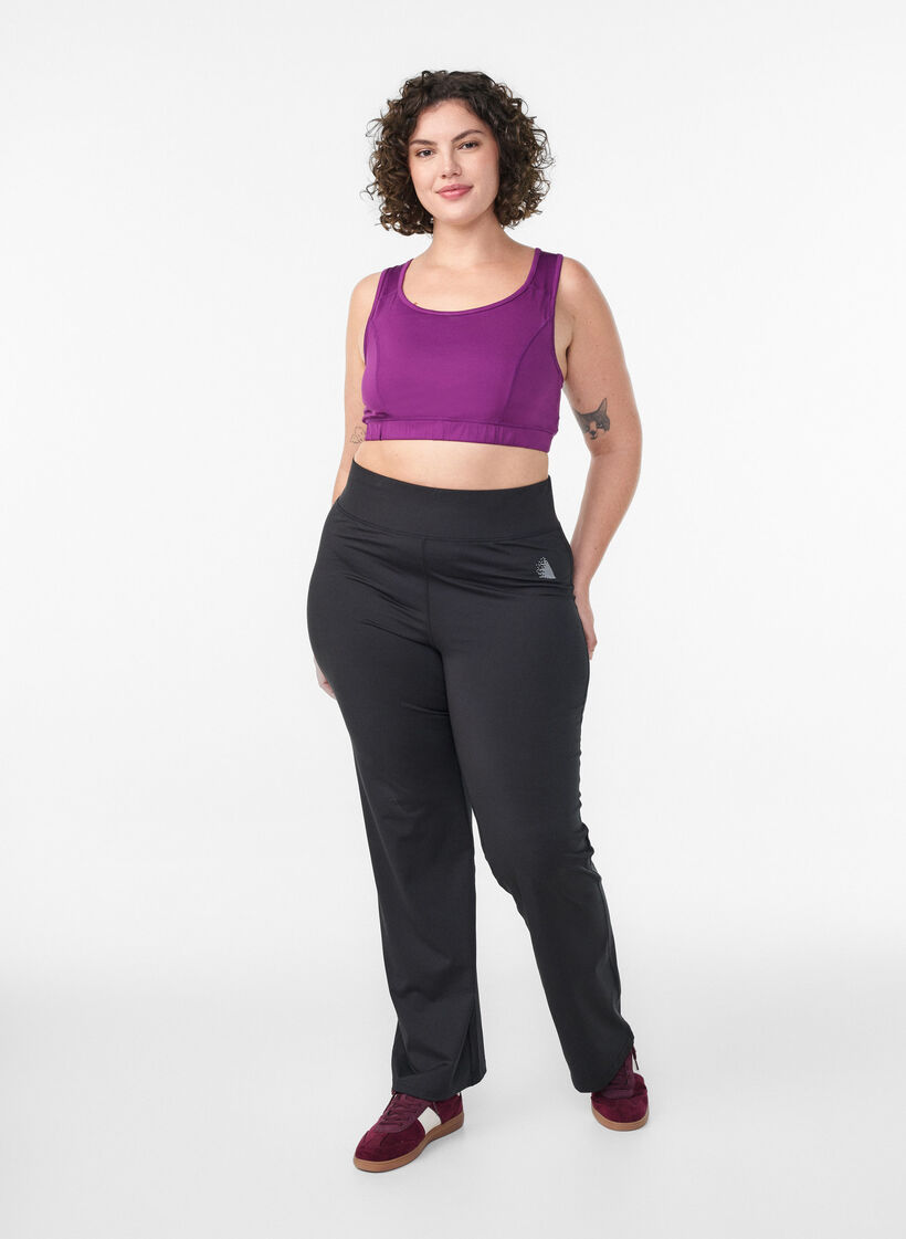 Biustonosz sportowy z tylem typu racerback, Fioletowy, Model image number 1