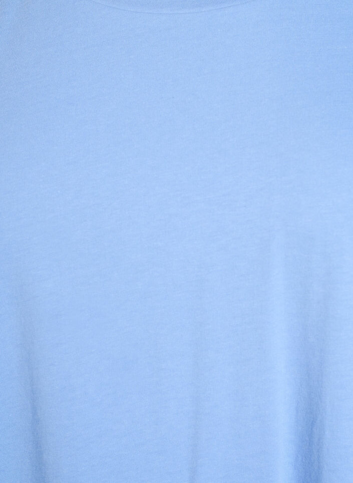 T-shirt z kr&oacute;tkim rekawem z mieszanki bawelny, Niebieskie, Packshot image number 2