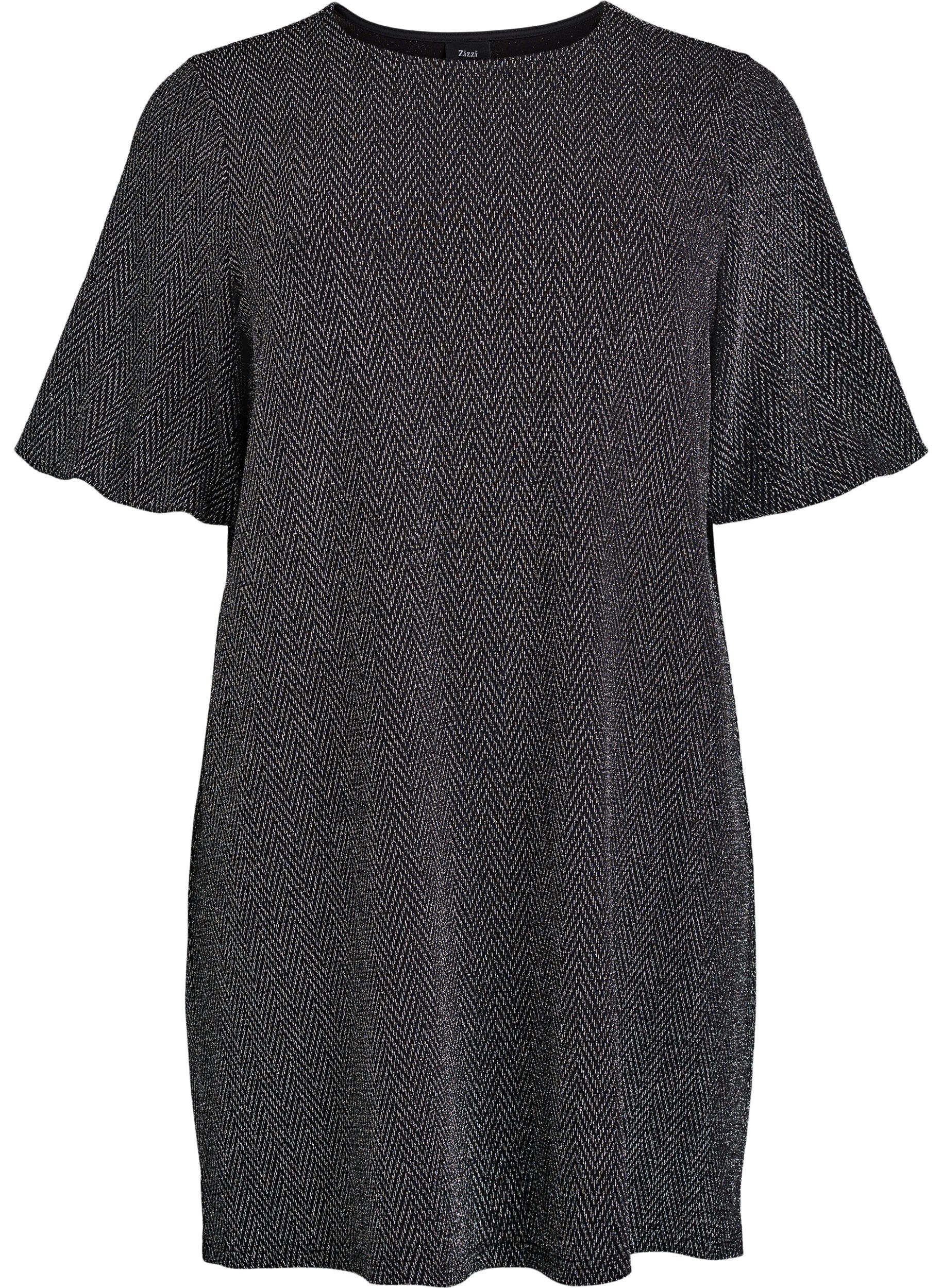 Kr&oacute;tka sukienka z blyszczacym wzorem