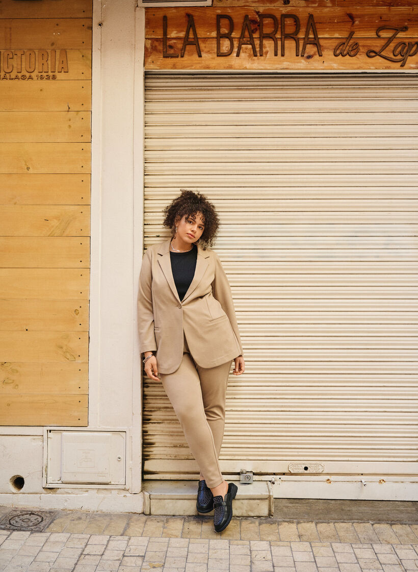 Prosta marynarka z zapieciem na guziki, Beżowy, Image image number 0