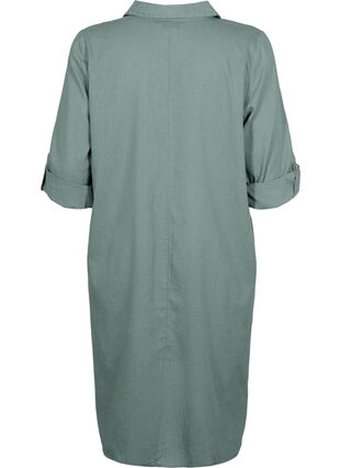 Sukienka z dekoltem w szpic i kolnierzem, Balsam Green, Packshot image number 1