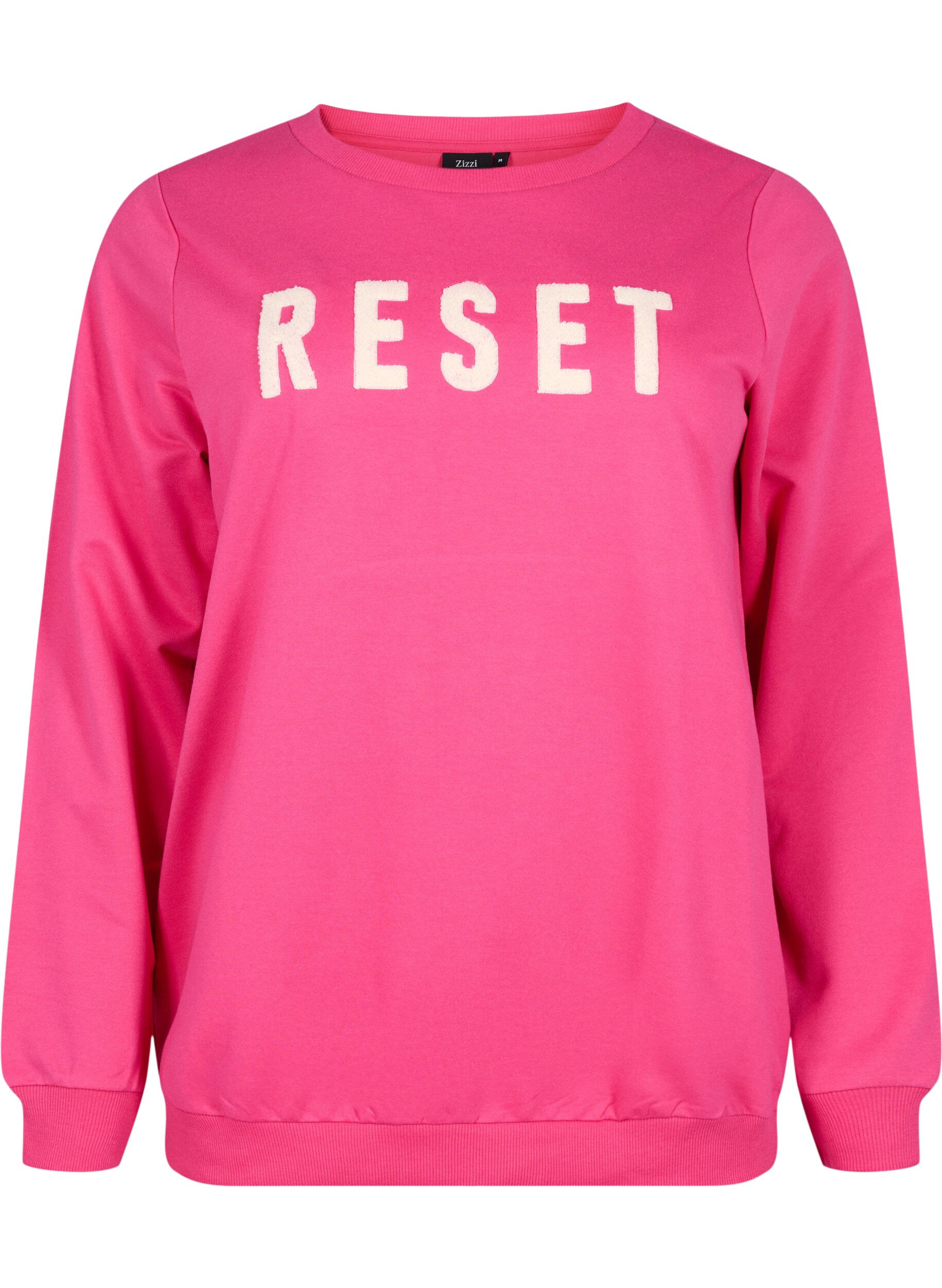 Zizzi Bluza z tekstem, Fuchsia P. W. Reset, Packshot image number 0