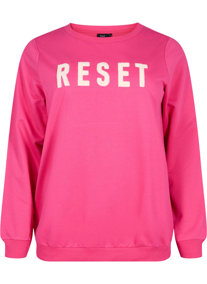 Bluza z tekstem, Fuchsia P. W. Reset, Packshot image number 0