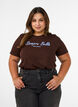 T-shirt z bawelny organicznej z nadrukiem, Brązowy, Model image number 0