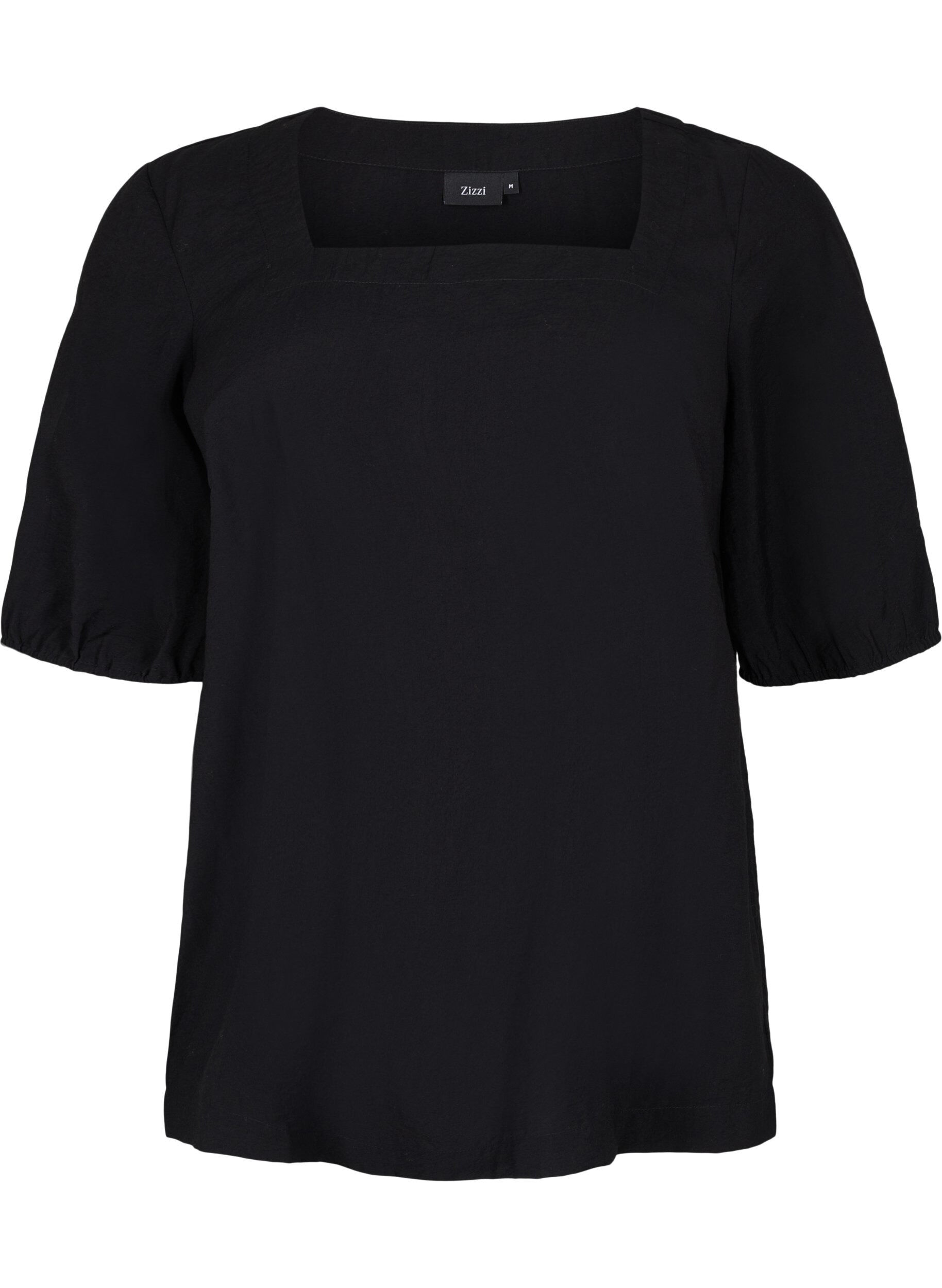 Zizzi Balloon sleeve blouse, Black, Packshot image number 0