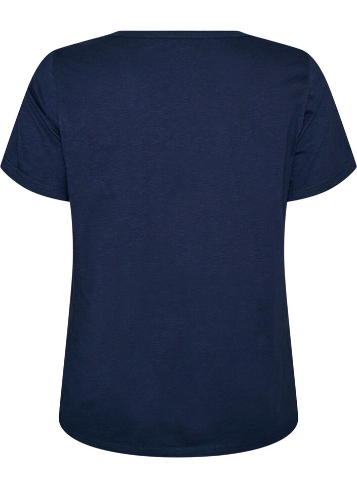 T-shirt z guzikami, Niebieskie, Packshot image number 1