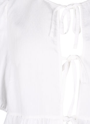 Bluzka z wiskozy z haftem angielskim, Bright White, Packshot image number 2