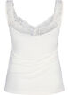 Wiskozowy top z koronkowym brzegiem, Biały, Packshot image number 1