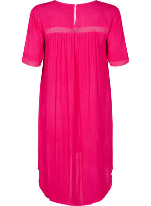 Wiskozowa sukienka z koronkowym paskiem, Bright Rose, Packshot image number 1