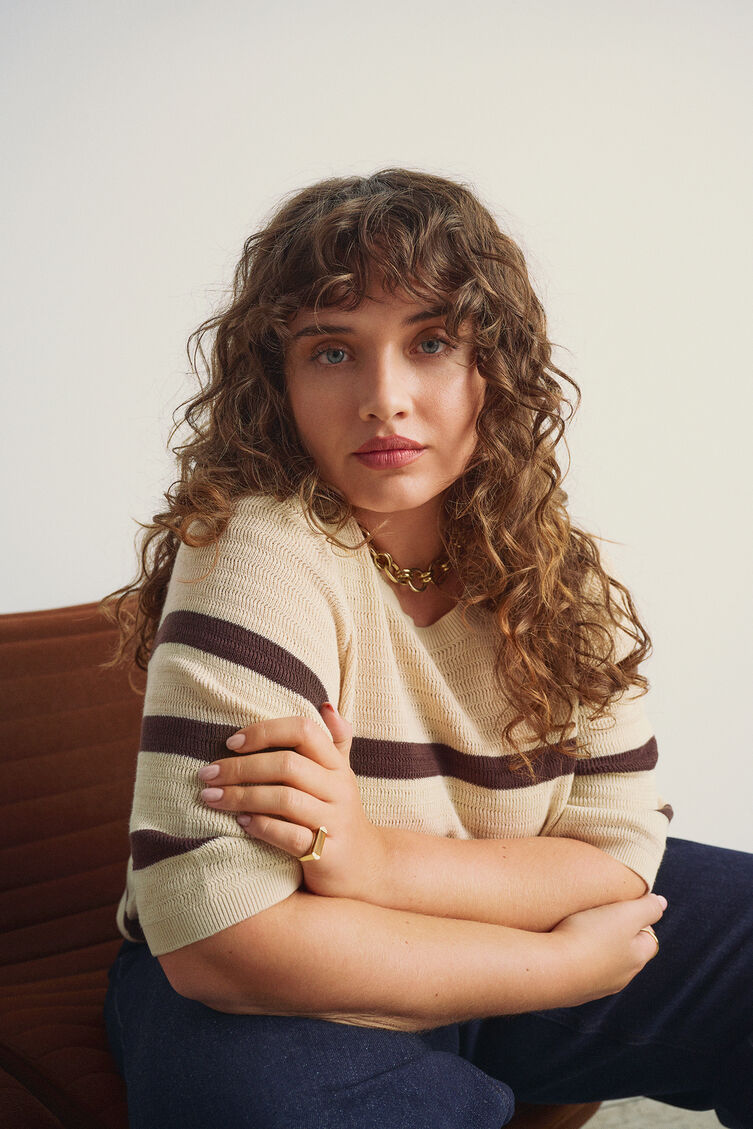 Sweter w paski, , Model