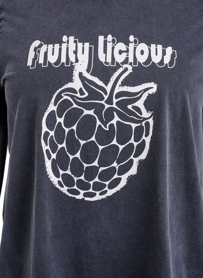 Koszulka z bawelny organicznej z nadrukiem graficznym, Szary, Packshot image number 2