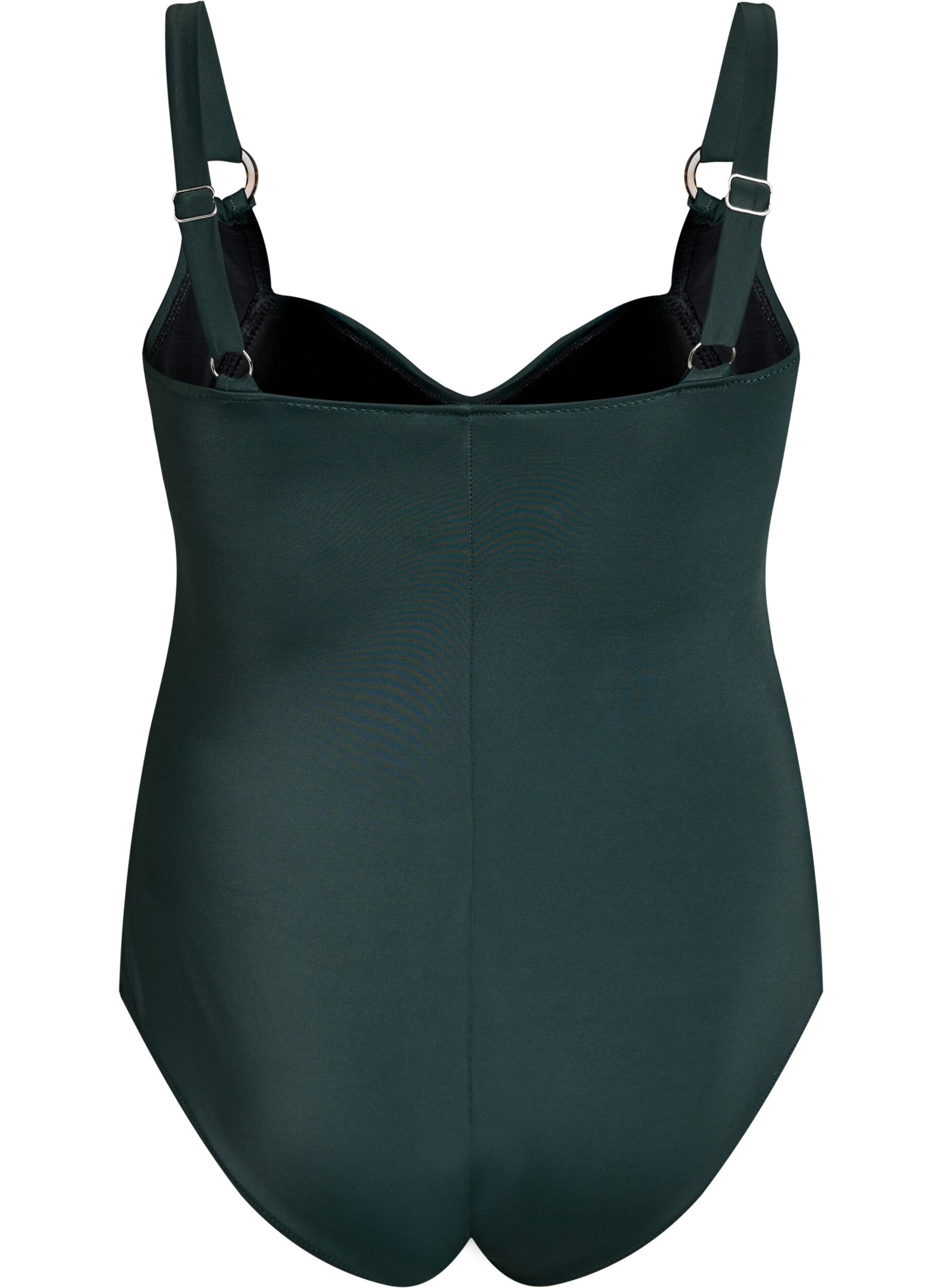 Zizzi Str&oacute;j kapielowy z wkladkami i drapowaniem, Zielony, Packshot image number 1