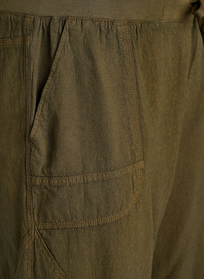 Bawelniane spodnie capri, Zielony, Packshot image number 2