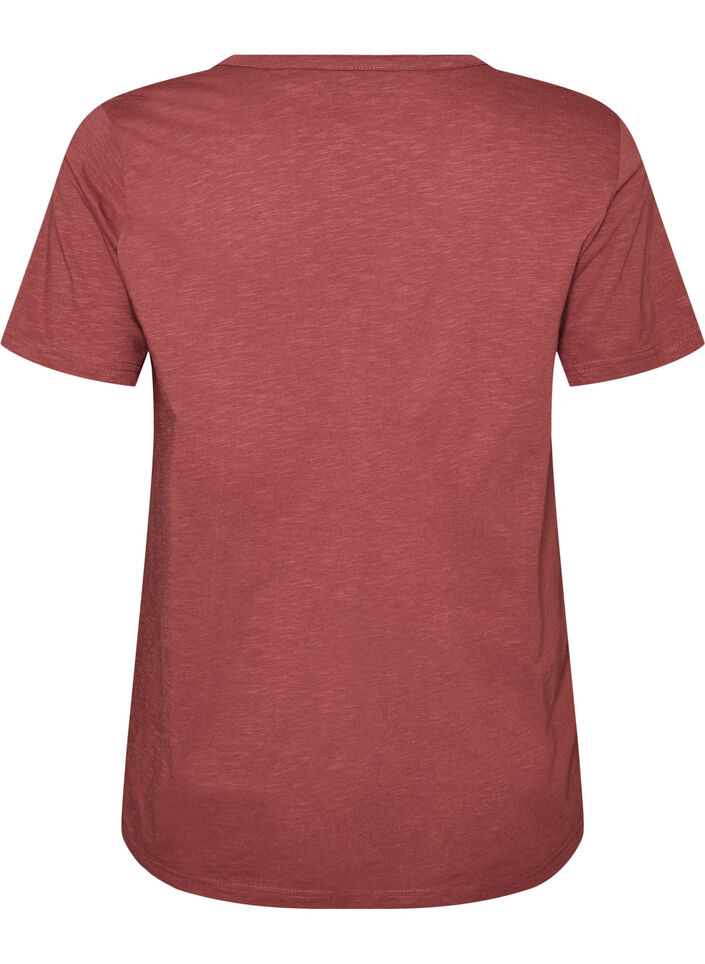 T-shirt z guzikami, Brązowy, Packshot image number 1