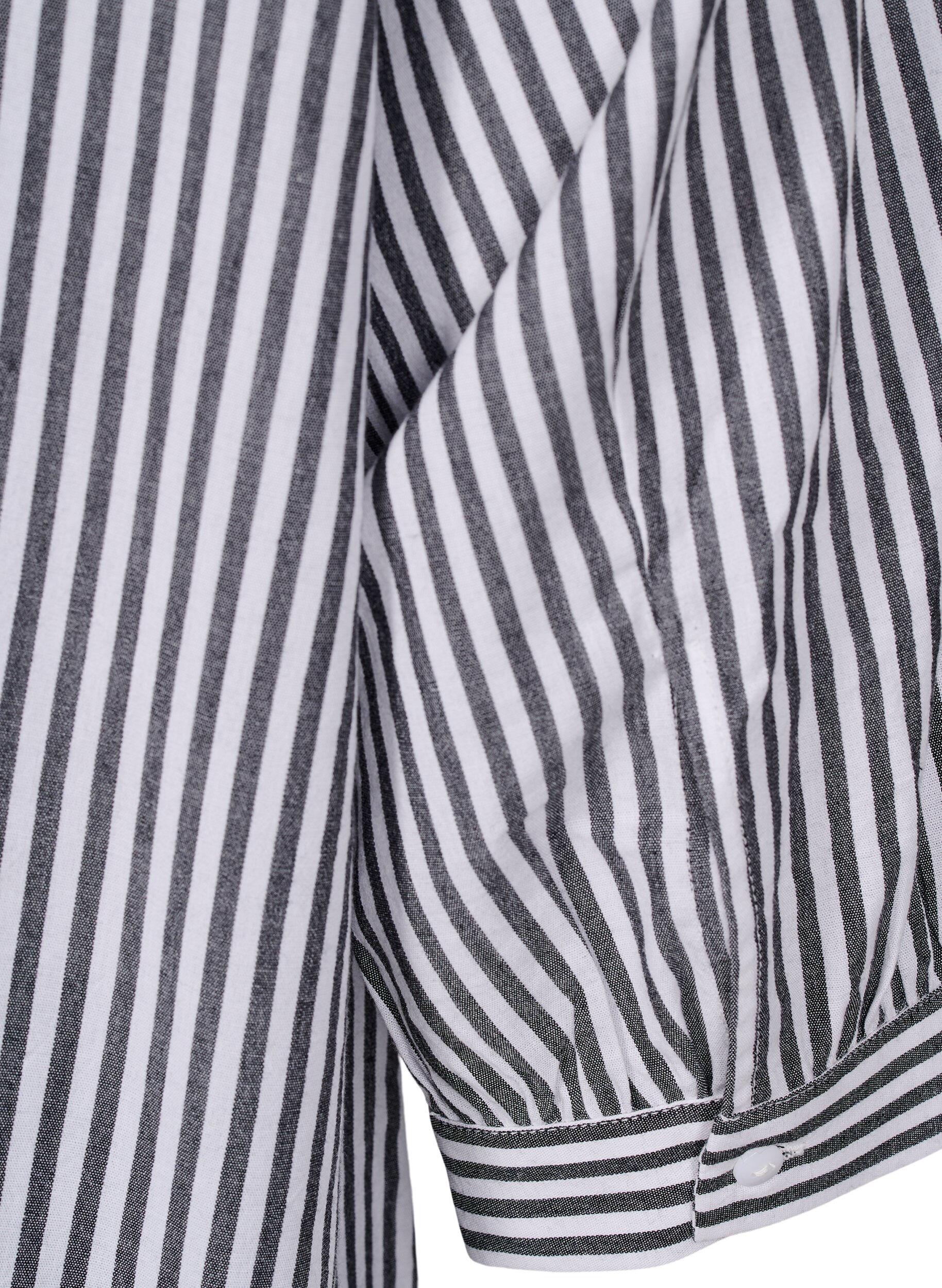 Zizzi Pasiasta tunika z rekawami 3/4, Czarne, Packshot image number 3