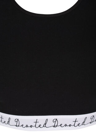 Biustonosz bawelniany z okraglym dekoltem, Black, Packshot image number 2