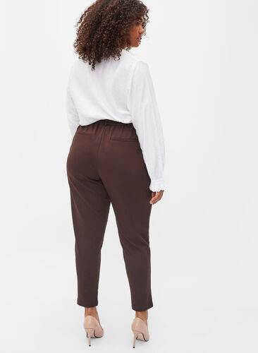 Spodnie nad kostke z kieszeniami, Coffee Bean, Model image number 1