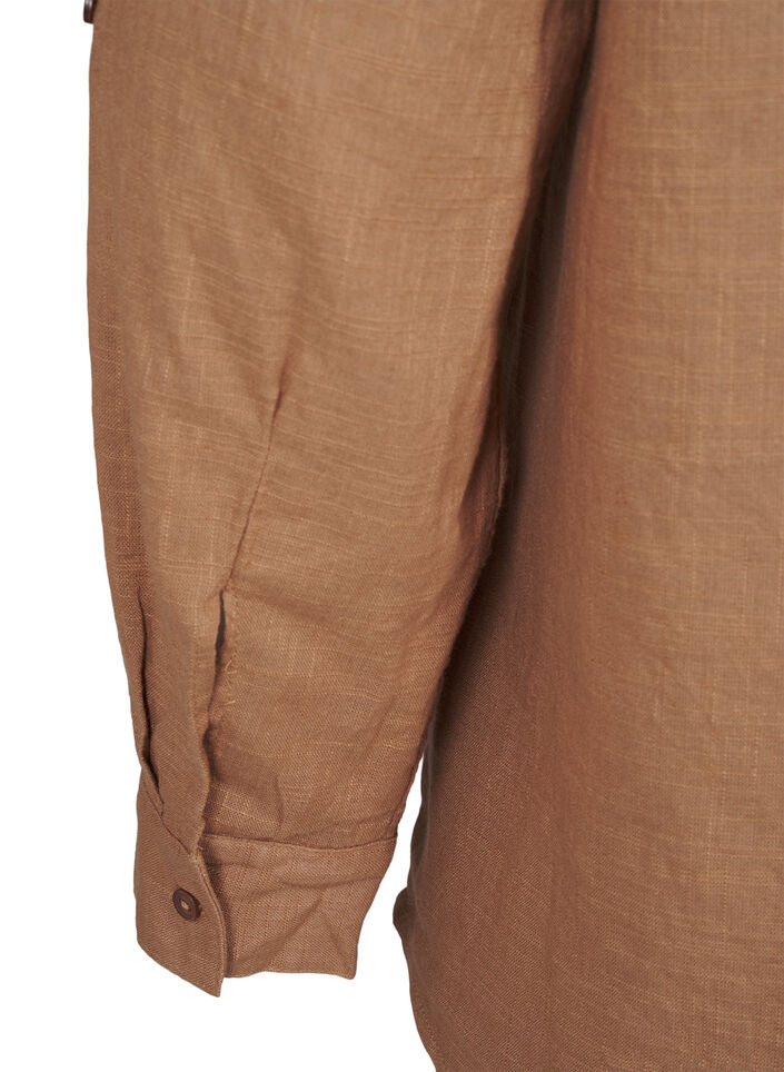 Bawelniana bluzka koszulowa z dekoltem w serek, Coca Mocha, Packshot image number 3