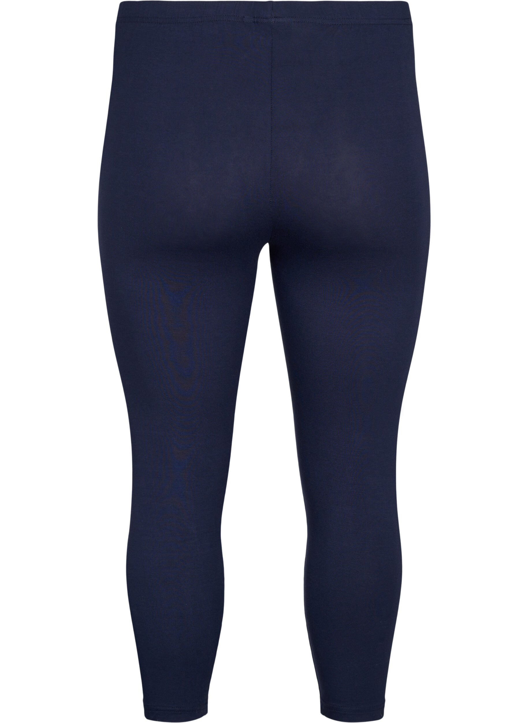 Zizzi 3/4-length wiskozowe legginsy w stylu basic, Niebieskie, Packshot image number 1